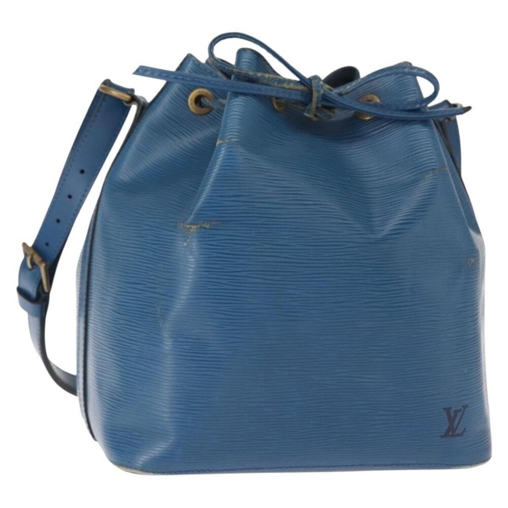 Authentic LOUIS VUITTON Epi Petit Noe Shoulder Bag Blue M44105 LV